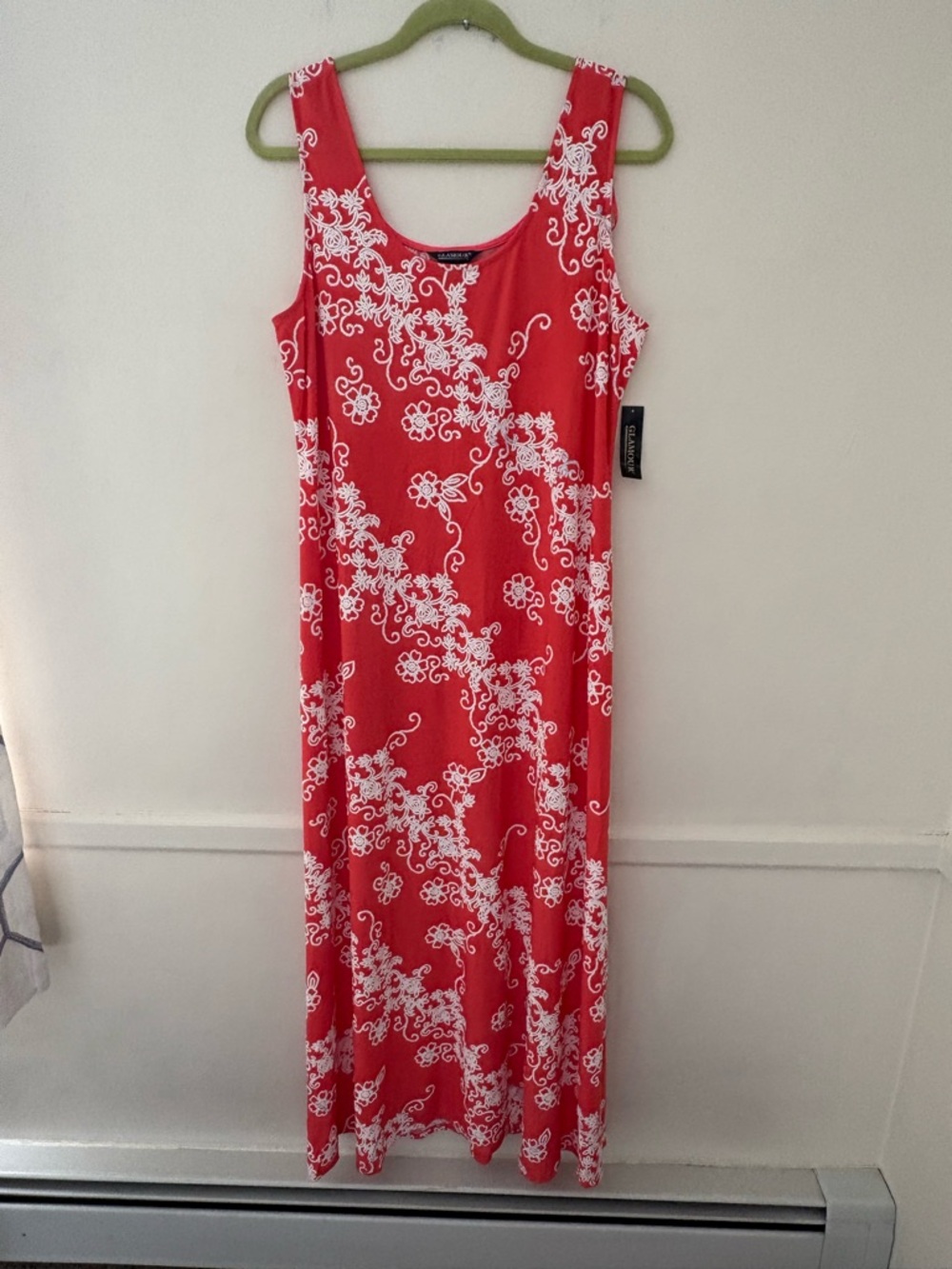 Glamour Floral Embroidered Tank Maxi Dress- Size 16- NWT